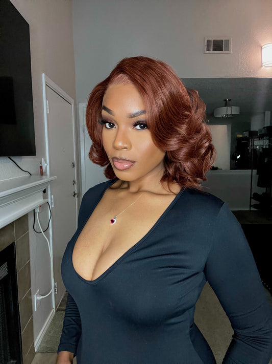 Brown Short Cut Layered Bob 13x4 Lace Front Wig - 006