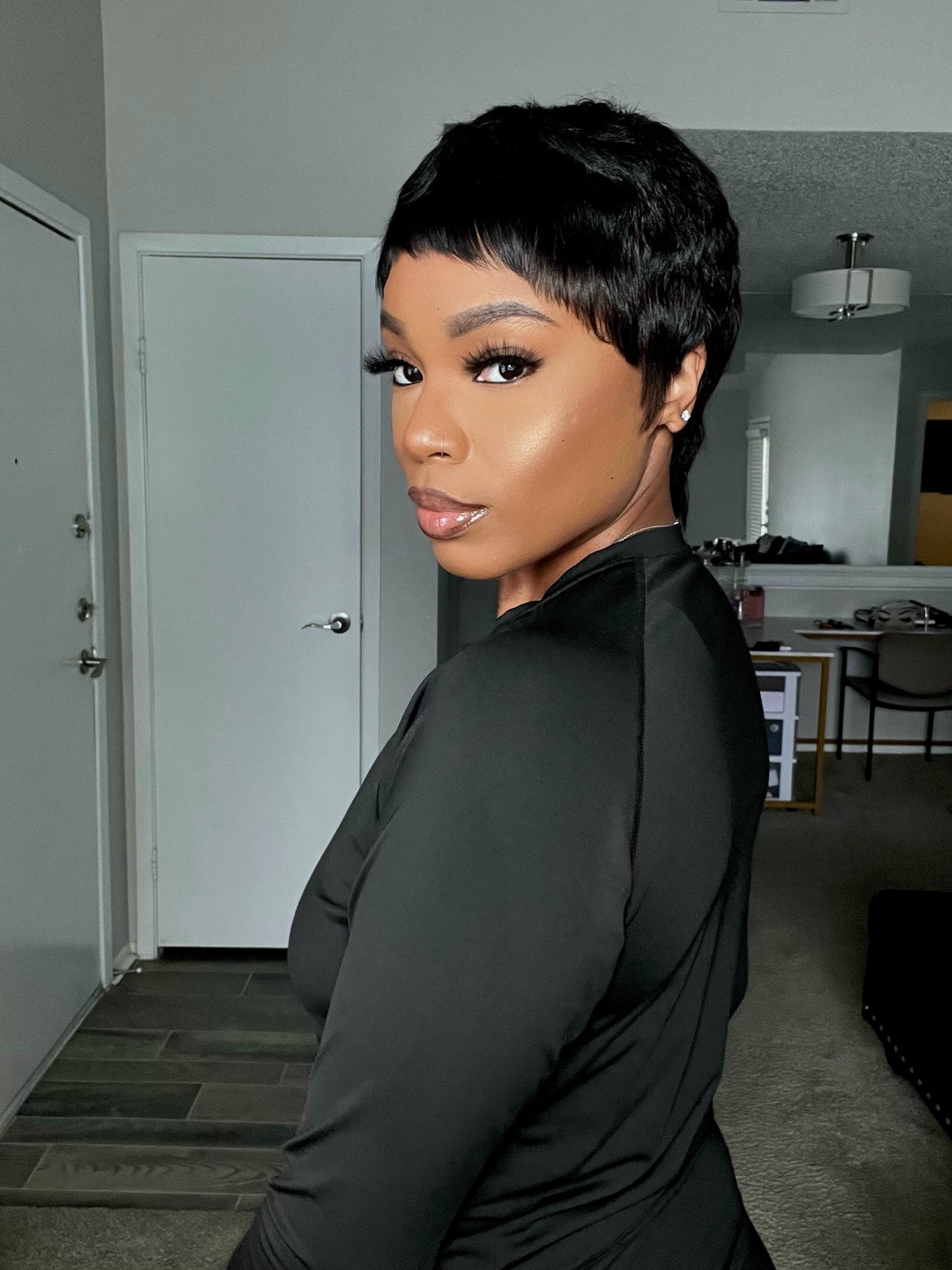 Full Lace Pixie Cut Wig 100% Human Hair - 009