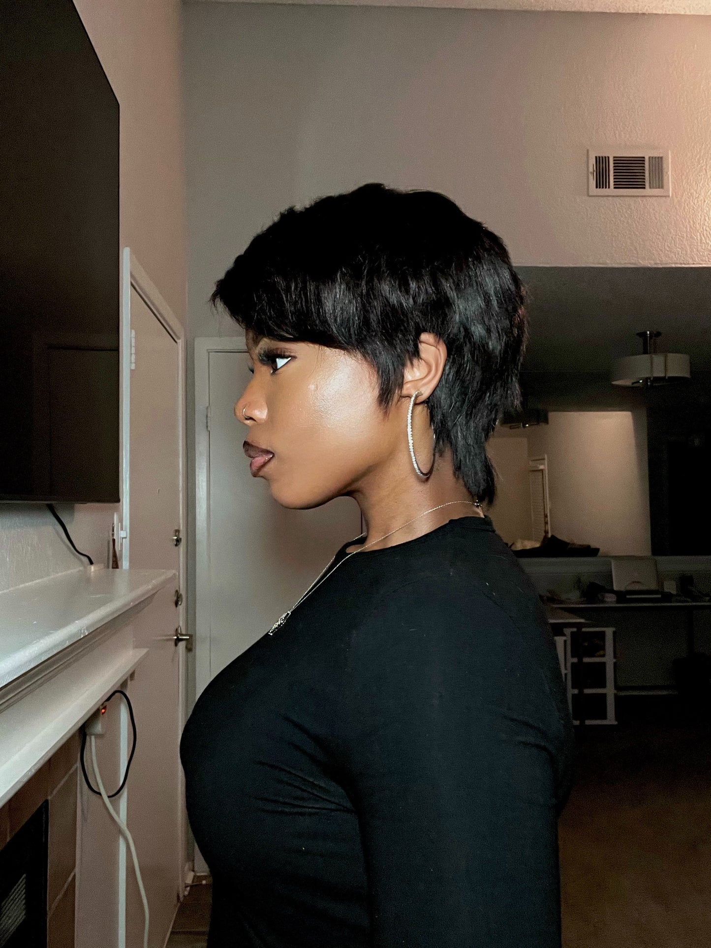 Comet Edge Full Lace Pixie Cut Human Hair wig - 011