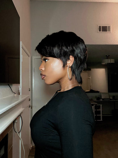 Comet Edge Full Lace Pixie Cut Human Hair wig - 011