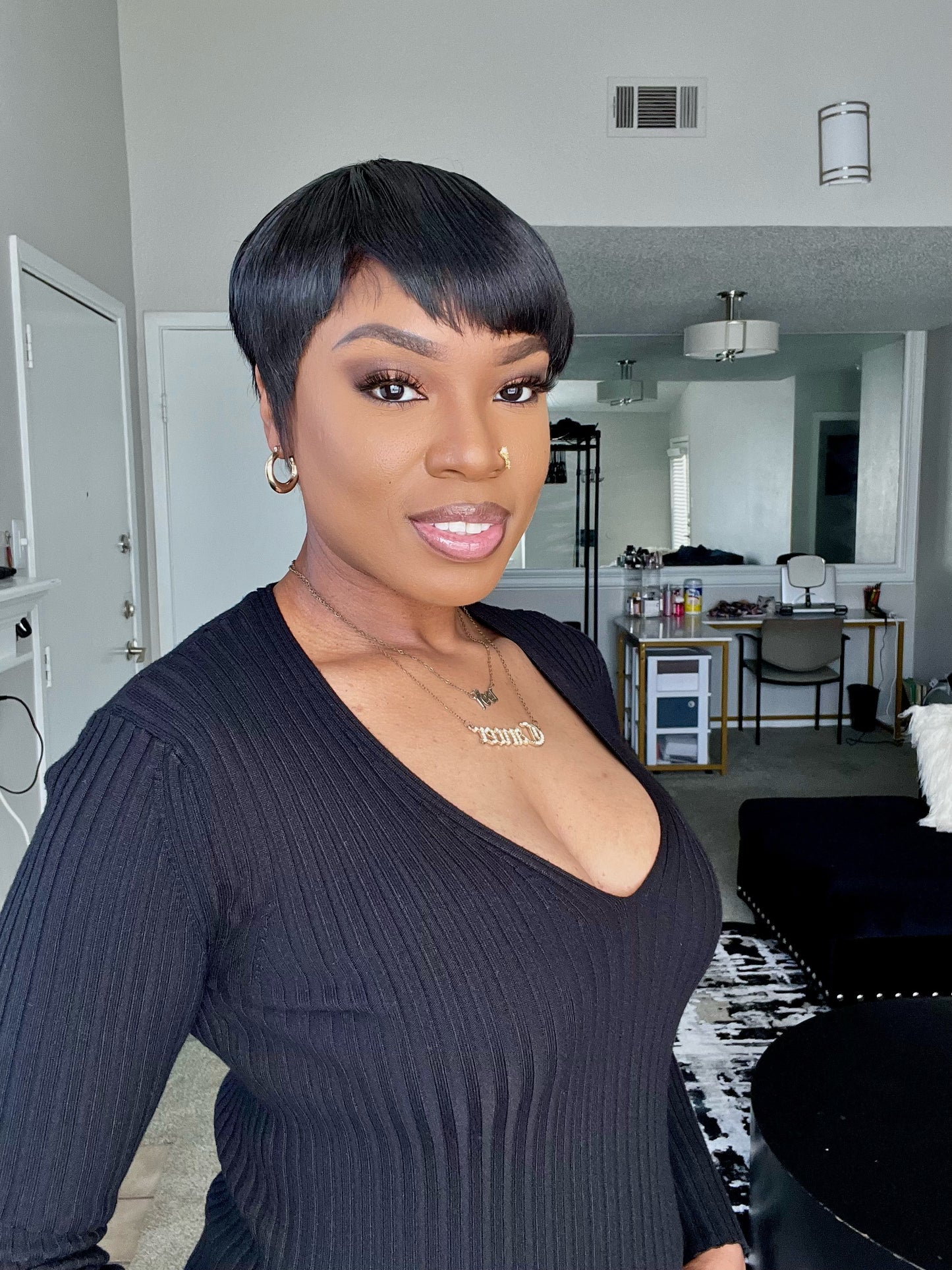 Silken Glide Smooth Full Lace Pixie Cut Human Hair wig - 014